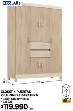 Construmart Closet 4 puertas oferta