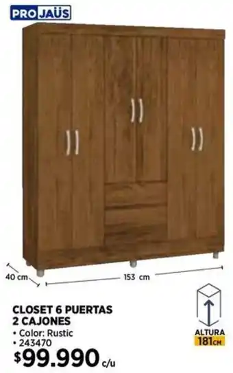 Construmart Closet 6 puertas oferta