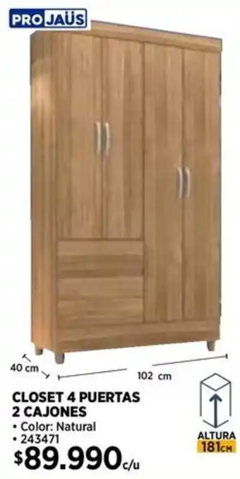 Construmart Closet 4 puertas oferta