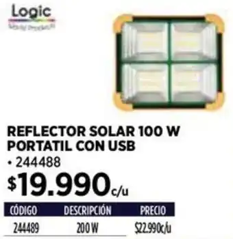 Construmart Reflector solar portatil con usb oferta