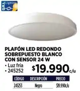 Construmart Plafón led redondo sobrepuesto blanco con sensor oferta