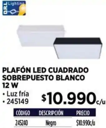 Construmart Plafón led cuadrado sobrepuesto blanco oferta