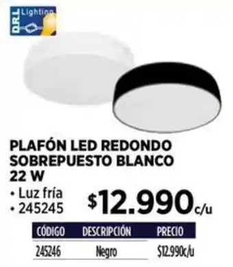 Construmart Plafón led redondo sobrepuesto blanco oferta