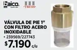 Construmart Válvula de pie 1" con filtro acero inoxidable oferta