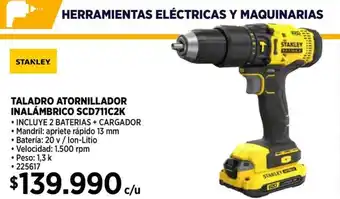 Construmart Stanley taladro atornillador inalámbrico scd711c2k oferta