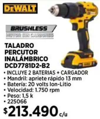 Construmart Dewalt taladro percutor inalámbrico oferta