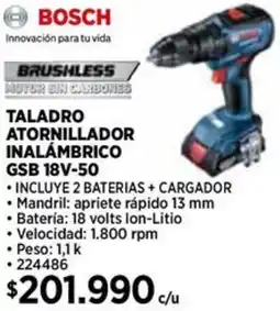 Construmart Bosch taladro atornillador inalámbrico oferta