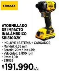 Construmart Stanley atornillado de impacto inalámbrico sb1810d2k oferta