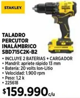 Construmart Stanley taladro percutor inalámbrico oferta