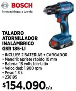 Construmart Bosch taladro atornillador inalámbrico oferta