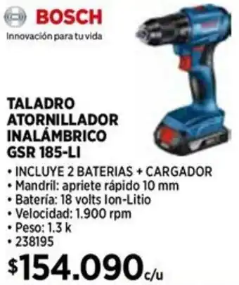 Construmart Bosch taladro atornillador inalámbrico oferta