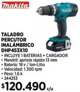 Construmart Makita taladro percutor inalámbrico oferta