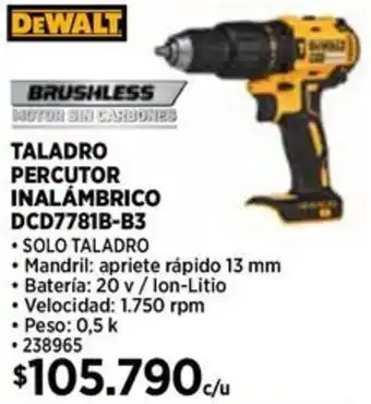 Construmart Dewalt taladro percutor inalámbrico oferta