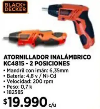 Construmart Black+ decker atornillador inalámbrico oferta