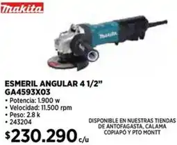 Construmart Makita esmeril angular 4 1/2" oferta