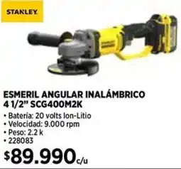 Construmart Stanley esmeril angular inalámbrico oferta