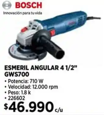 Construmart Bosch esmeril angular 4 1/2" gws700 oferta