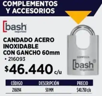 Construmart Bash candado acero inoxidable oferta