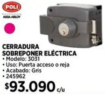 Construmart Poli cerradura sobreponer eléctrica oferta