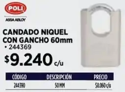 Construmart Poli candado niquel oferta