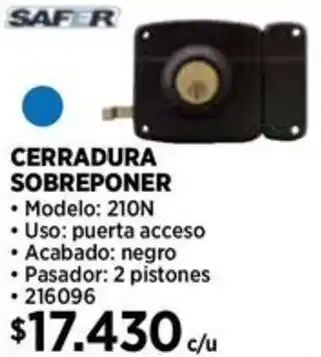 Construmart Safer cerradura sobreponer oferta