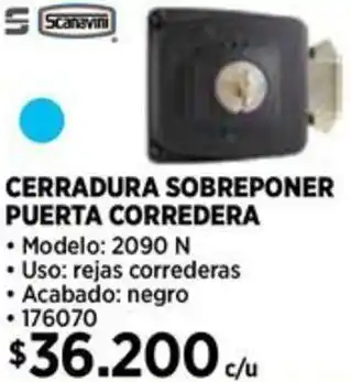 Construmart Scanavini cerradura sobreponer puerta corredera oferta