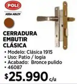 Construmart Poli cerradura embutir clásica oferta