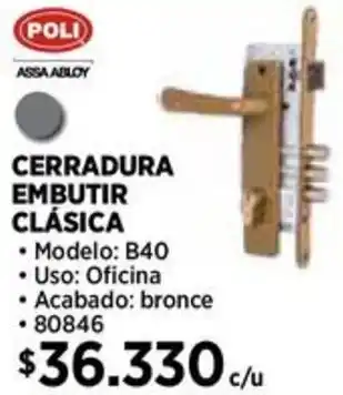 Construmart Poli cerradura embutir clásica oferta