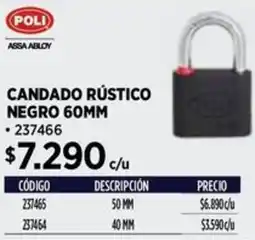 Construmart Poli candado rústico negro oferta