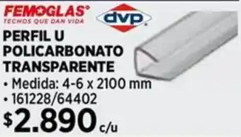 Construmart Perfil u policarbonato transparente oferta