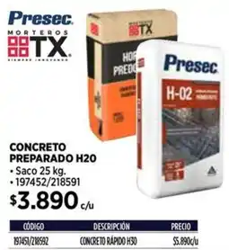 Construmart Presec concreto preparado h20 oferta