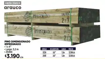 Construmart Pino dimensionado impregnado oferta