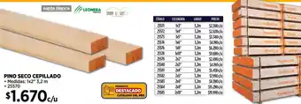 Construmart Pino seco cepillado oferta