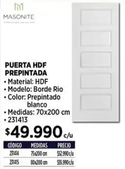 Construmart Masonite puerta hdf prepintada oferta