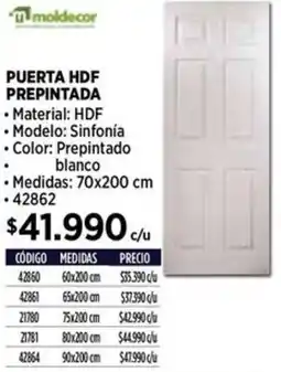 Construmart Moldecor puerta hdf prepintada oferta