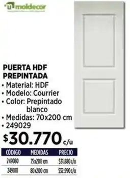 Construmart Moldecor puerta hdf prepintada oferta