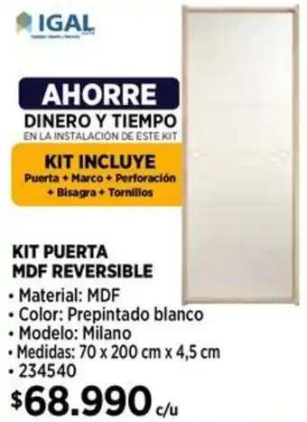 Construmart Kit puerta mdf reversible oferta