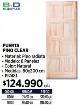 Construmart Puertas pino clear oferta