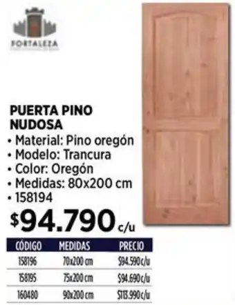 Construmart Puerta pino nudosa oferta