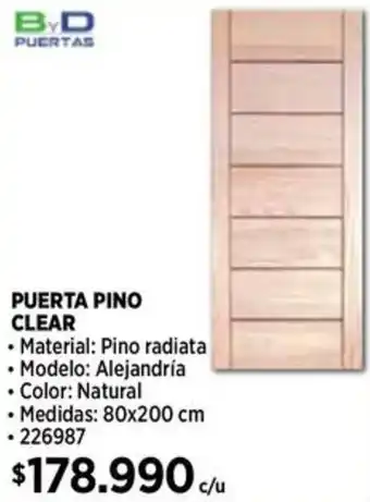 Construmart Puerta pino clear oferta