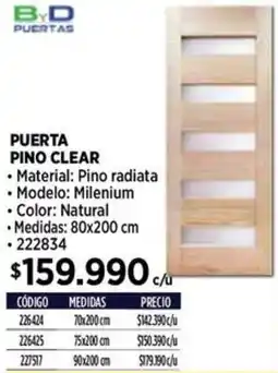 Construmart Puerta pino clear oferta