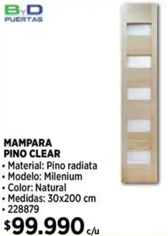 Construmart Mampara pino clear oferta