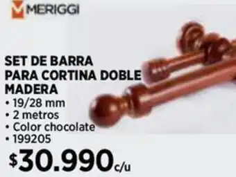 Construmart Meriggi set de barra para cortina doble madera oferta