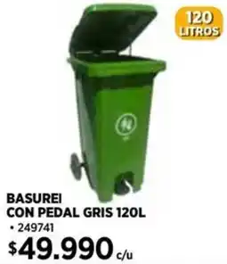 Construmart Basurei con pedal gris oferta