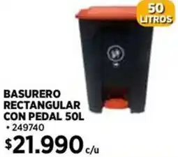 Construmart Basurero rectangular con pedal oferta