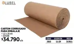 Construmart Lubel carton corrugado para embalaje oferta