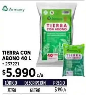 Construmart Armony tierra con abono oferta