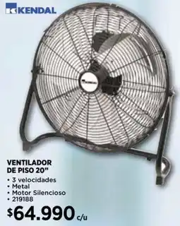 Construmart Kendal ventilador de piso 20" oferta