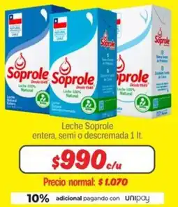 Mayorista 10 Leche soprole entera, semi o descremada oferta