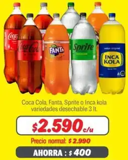 Mayorista 10 Coca cola, fanta, sprite o inca kola variedades desechable oferta